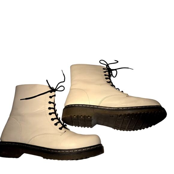 Rue 21 10 White Women's Combat Boots Shoes Lace Up - Picture 5 of 8
